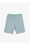 Stitching Detailed Elastic Waist Bermuda Shorts - 2