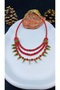 Handmade ethnic brass apparatus glass stone women's necklace.
