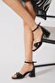 Alina Front Buckle Women's Sandals Black Patent Leather - 5