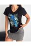 Parrot Bird Pattern Sequin Sequin Women's T-Shirt V-Neck 100% Cotton Laderra Style New Season Trend - 5