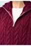 Trucker Collar Hair Knit Burgundy Sweater - 3