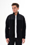 Men's Black Full Zipper Waterproof Softshell Garnished Fleece Jacket - 4
