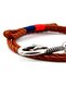Fisherman Fishing Rod Hook Cinnamon Rope Red Navy Blue Tied Three Row Men's Bracelet M060B - 4