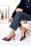 Whirl Buckle Detailed Pointed Toe Back Open Stiletto Evening Dress Heels Women's Shoes - 2