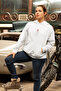 Hand Printed Women's Cotton Long Sleeve Rose 3 Thread Hooded Sweatshirt