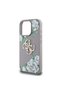 iPhone 16 Pro Case Guess Licensed White Rose Printed Large 4g Metal Logo Cover Lavender Gray - 4