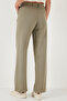 Cotton Standard Fit High Waist Wide Leg Pants Pants 668Yp5193 - 6
