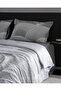 Rochelle King Size 100% Cotton Printed Satin Bed Sheet Pieces Duvet Cover Set - Gray - 4