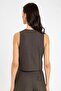 Women's Striped Button Closure Vest - 5