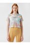 Women's Printed Patterned Short Sleeve Green T-Shirt 2yal18941ık - 3