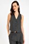 Women's Striped Button Closure Vest - 2