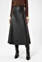 Faux Leather Midi Skirt