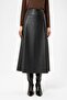 Faux Leather Midi Skirt - 4