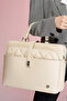 Women's Briefcase Laptop Bag Quilted Ecru - 5