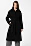 Black Women's Belted Soft Textured Coat