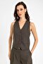 Women's Striped Button Closure Vest - 2