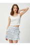Tiered Mini Skirt with Elastic Waist