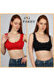 Women's Lace Bustier with Pads, Economic 2-Pack, Black/Red