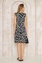 Women's Double-Breasted Waist Tie A-Line Flared Patterned Sleeveless Midi Dress 700-3631231 - 7