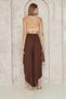 Women's Bitter Brown Authentic Elastic Waist Slit Casual Shalwar Skirt Bohemian Trousers 3635358 - 7