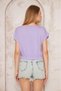 Women's Skirt Elastic Short Sleeve Wide Round Neck Crop Blouse with Pockets 3624140 - 4
