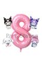 Kuromi Mymelody Cinnamonroll - 8 Years Old Mini Pink Birthday Balloon Set