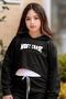 Girls Sleeveless Blouse West Coast Print Hooded Crop Camisole 3-Piece Black Tracksuit Set - 4