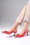 Zelda Red Color Women's Heeled Shoes - 4