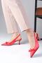 Zelda Red Color Women's Heeled Shoes - 3