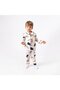 Unisex Ecru Brown Lacquer Smile Printed Teddy Bear Patterned Double Breasted Lapel Pajamas Set - 2