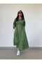 Dr 8258 Design Waist Drawstring Green Dress