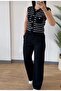 Women's Waisted Elastic Top Line Fabric Palazzo Pants