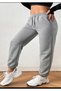Grey Color High Waist Comfortable Fit -Jogger Leg Sweatpants - 2