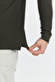 Blum Men's Khaki Slimfit Waffle Pattern 100% Cotton Lycra Non-Curling Collar Long Sleeve Polo Collar Sweatshirt - 5