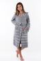 Cotton Gray Colored Hooded Loincloth Bathrobe, Dressing Gown and Beach Dress