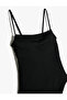 Ribbed Square Neck Thin Strap Basic Swimsuit - 8
