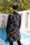 Quick Drying Parachute Fabric Zippered Gilet Model Closed Hijab Swimsuit 3863 - 5