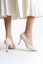 Beige Color Stiletto Heeled Shoes Heeled Shoes Women's Heeled Shoes 9 cm Heel Height 2025 - 3