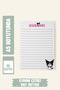 Kuromi Lined Notepad Memo Pad Notepad 50 Sheets A5 Size