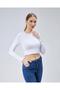 Set of 2 Soft Touch Round Neck Long Sleeve Blouse/Body - Black and White - 5