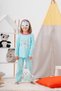 100% Cotton Girls' Pajamas Set with Mermaid Print Bag and Mask - 2