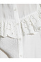 Balloon Sleeve Shirt with Scallop Ruffles and Buttons - 6
