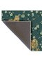 Tuğrul Collection Petrol Green Theme Tiger and Flower Patterned Woven Base Modern Decorative Carpet 03 - 5