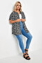 Patterned Plus Size Short Sleeve Shirt 303358 - 2