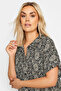 Plus Size Short Sleeve Patterned Buttoned Shirt 303355 - 4