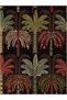 Tuğrul Collection Dark Tone Multicolor Palm Trees Pattern Woven Base Modern Decorative Carpet 05 - 4