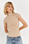 Women's Stone Button Detailed Blouse Ey3027 - 2