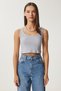 Women's Red Gray Melange Dark Blue 3-Pack Strappy Crop Knitted Blouse Gt00200 - 7