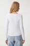 Women's Lilac White 2-Piece Heart Neck Ribbed Knitted Blouse Gt00231 - 8