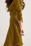 Women's Oil Green Double Breasted Neckline Textured Seersucker Dress Elb- 19002333 - 5